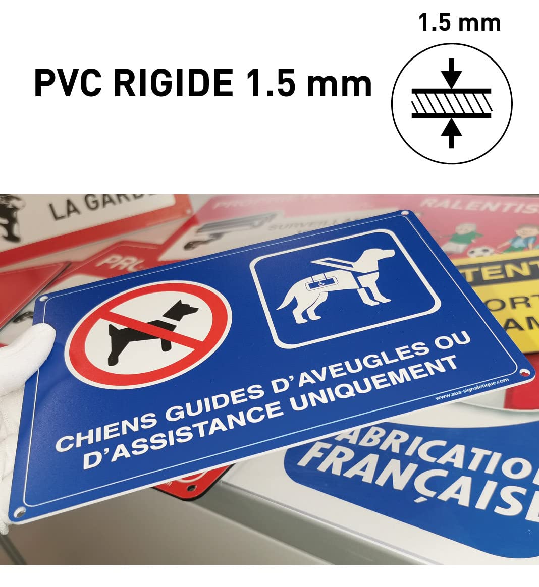 AUA SIGNALETIQUE - Panneau Prépercé avec Angles arrondis - Propriété privée Défense d' Entrer - 490 x 350 mm, Aluminium Dibond 3mm