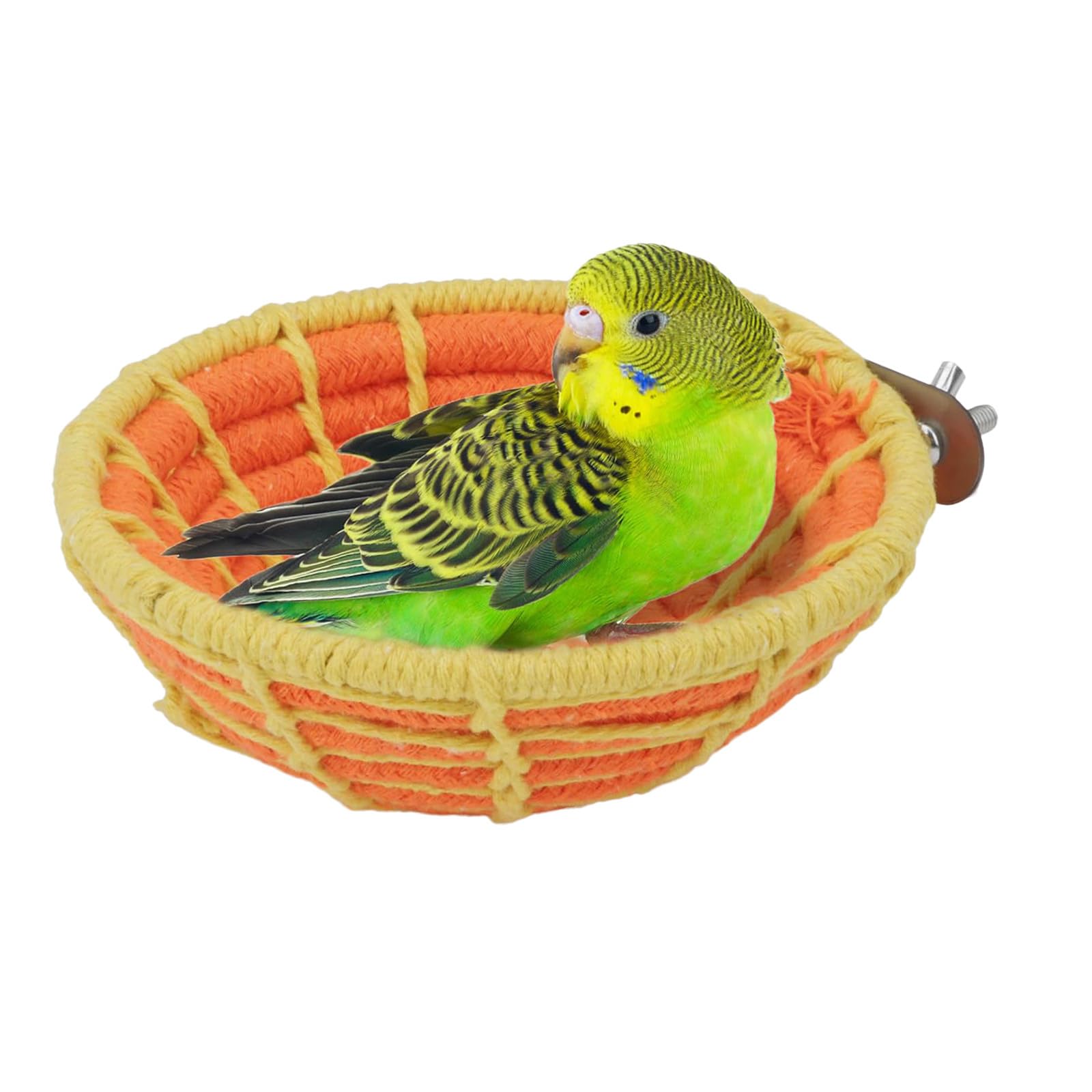 Cama para jaula de pájaros, cuerda de algodón, hamaca de nido de pájaros con montaje de tornillo, percha suave para loros para periquitos, tortolitos, cacatúas, conures y loros pequeños, accesorios de — view 7