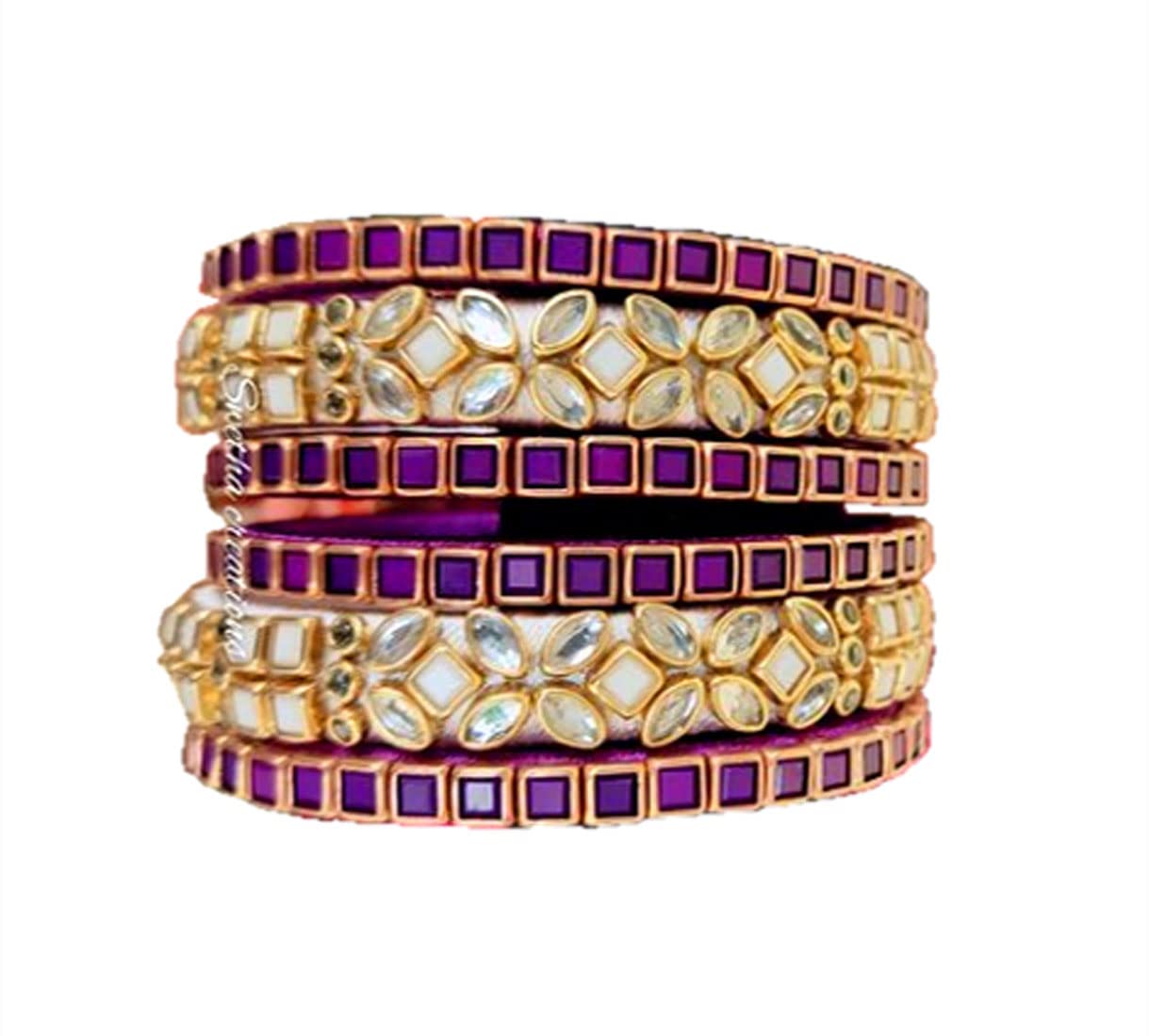 Blue jays hub Silk Thread Bangles New kundan Style Purple Color Set of 6for Women/Girls (Purple, 2.4) (B09TGZB5B5) Amazon Price History, Amazon Price Tracker