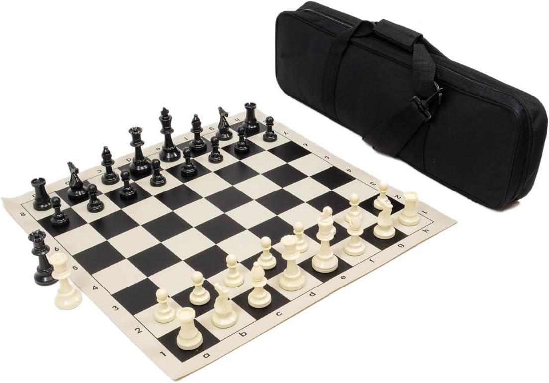 Heavy Tournament Triple Weighted Chess Set Combo - Black