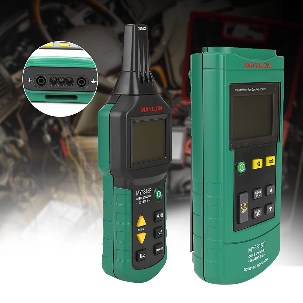 MY6818 Localizzatore di Cavi, 12 V-400 V AC/DC Cercatore di Cavi Rilevatore Cavo Filo Sotterraneo Metal Tube Detector Tester Line Tracker per Conduttori Metallici Rilevatore di Tubi Metallici