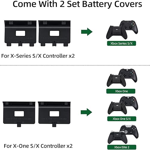 Miniatura 3 de Mcbazel Estación de carga de controlador con 2 paquetes de baterías recargables de 1200 mAh para Xbox Series XS, Xbox Elite 12, Xbox One XS, Xbox
