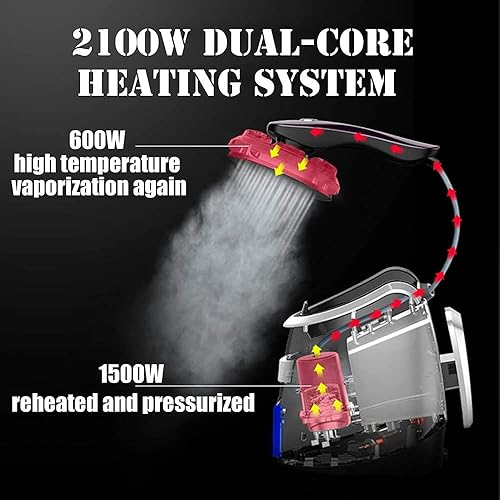 Miniatura 4 de XARONF Vaporizador para ropa, vaporizador de ropa de pie de 2100 W con boquilla de vapor de cerámica actualizada, removedor de arrugas de