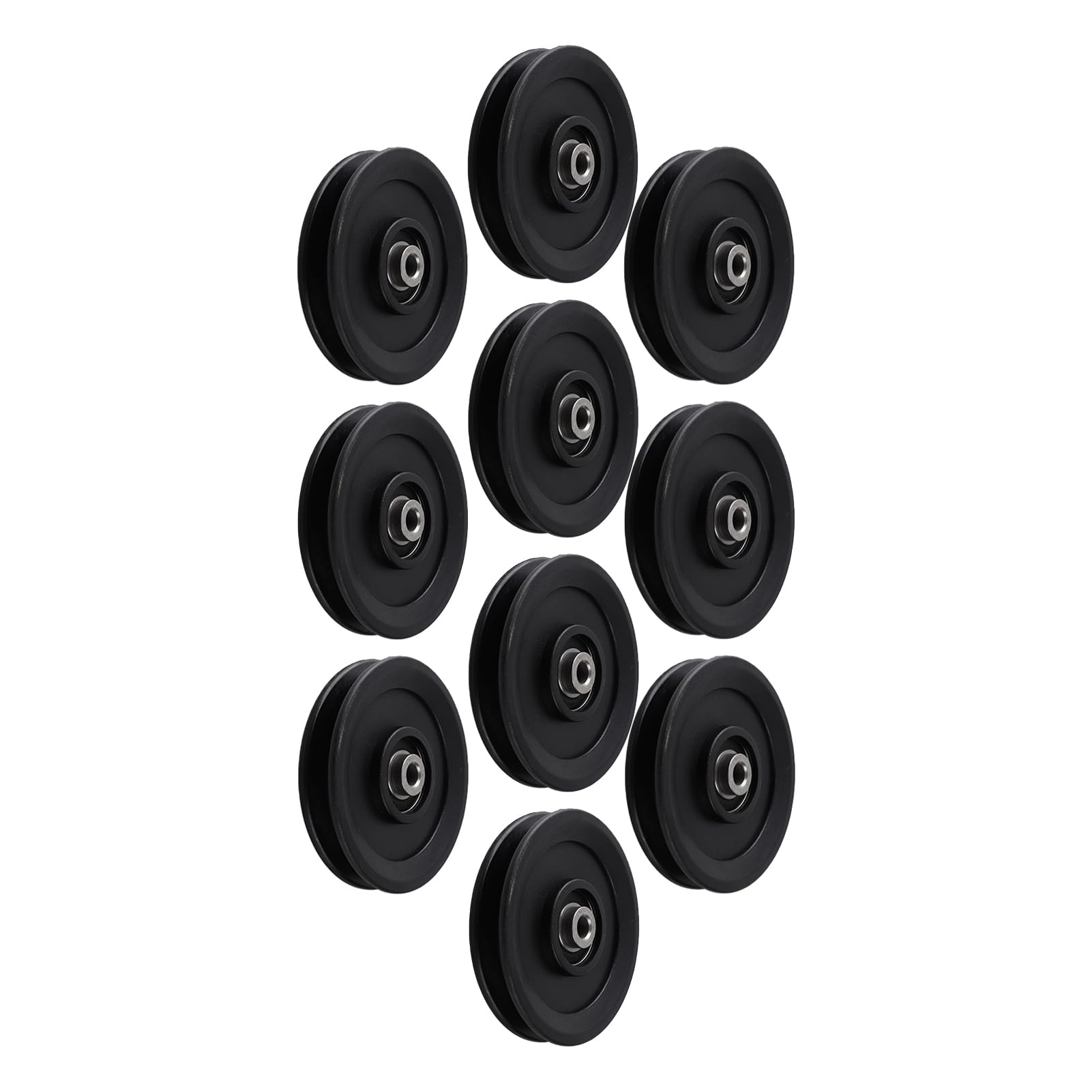 Fabater Nylonowy Krążek Fitness 115 Mm do Przystawek do Domowej Siłowni, 10 szt. Krążka z łożyskiem Treningu Siłowego, Trwały System Krążków Linowych Siłowni, 4,5-calowe Akcesoria ćwiczeń z Otworem