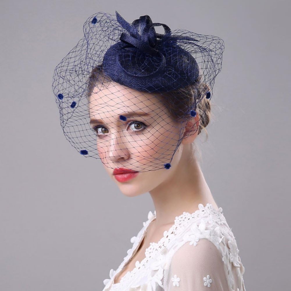 Chapeau Fascinator Vintage En Tulle Roses Rouges Et Plume - Accessoire Cheveux Clip Rétro Pour Femme, Fête, Mariage, Halloween