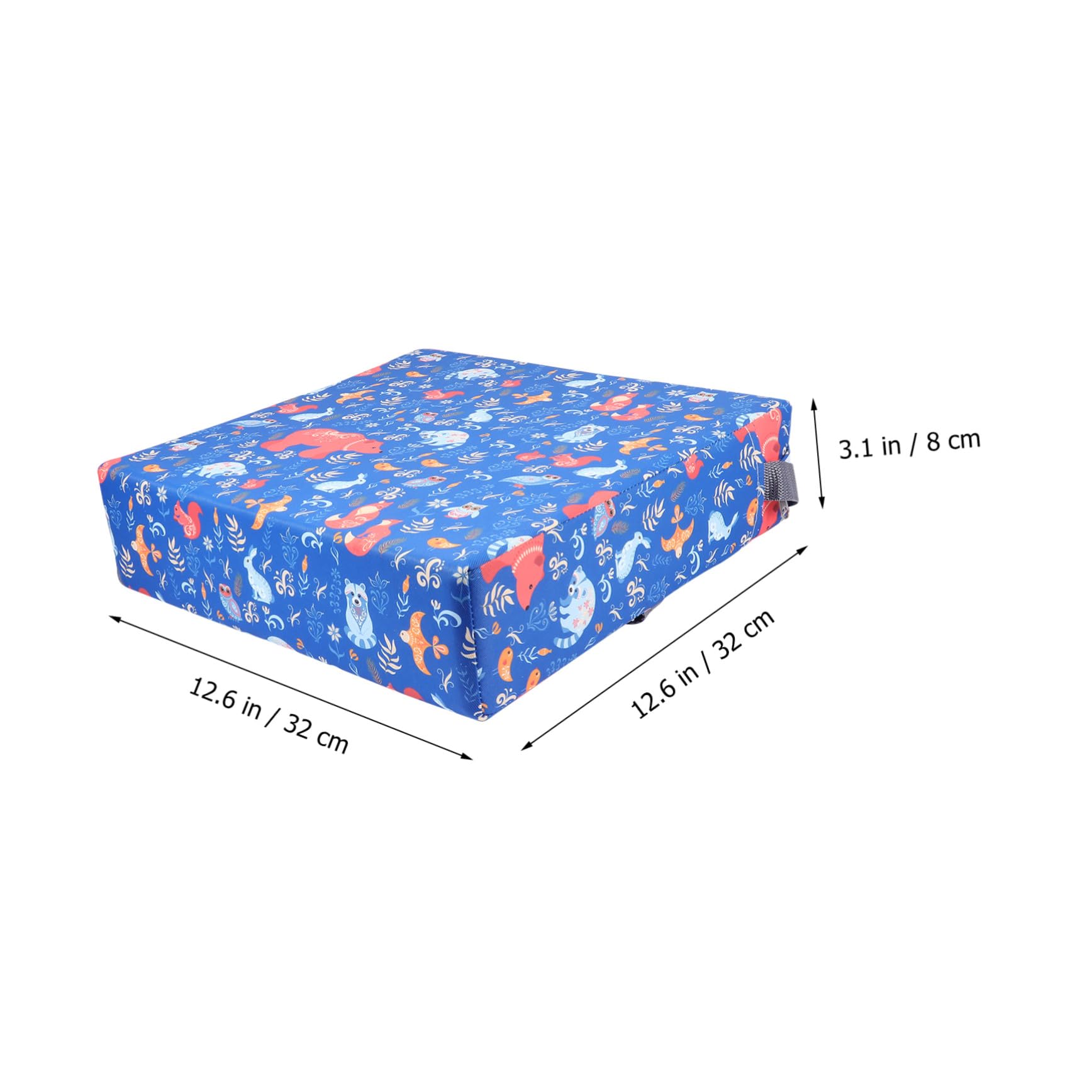 Hemobllo Cuscino Rialzo Sedia e Smontabile con Cintura di Sicurezza Portatile per Pranzo e Gioco Booster Sedia per Altezza e Design Animali Blu