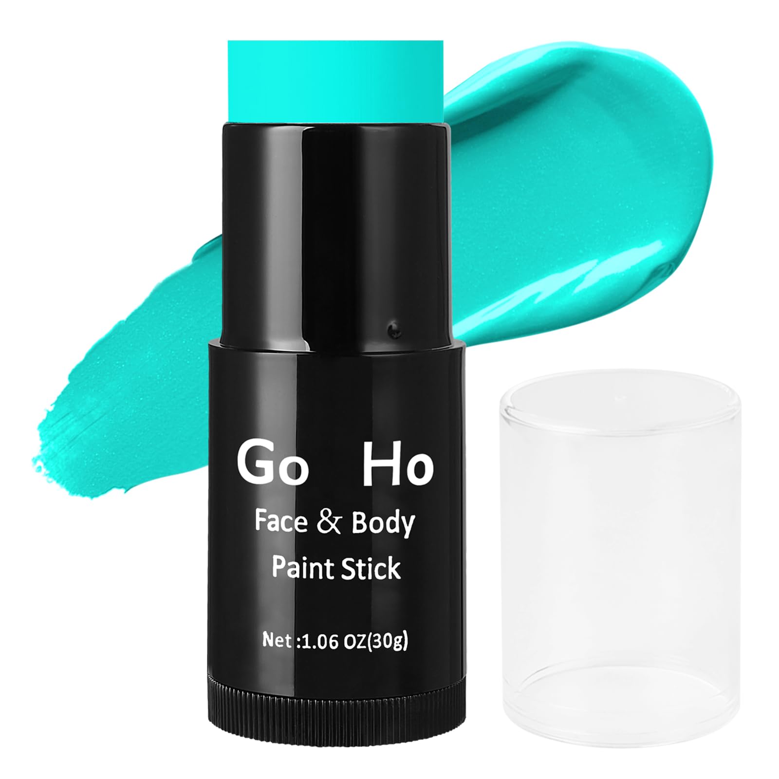 Go Ho Cream-Blendable Teal Face Paint Stick,Full-coverage Teal Body Paint Stick for Halloween Cosplay SFX Makeup,Waterproof Teal Body Paint Stick