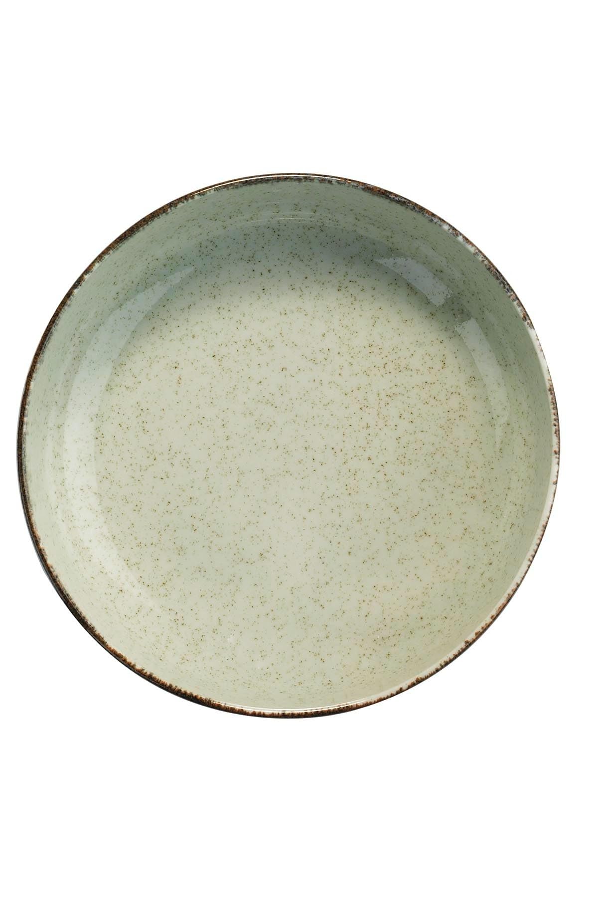 Elegante juego de cena de 12 piezas, 100% porcelana, color verde | Incluye 4 platos de servicio (24 cm), 4 platos (20 cm), 4 cuencos (15 cm) | seguro para microondas y lavavajillas
