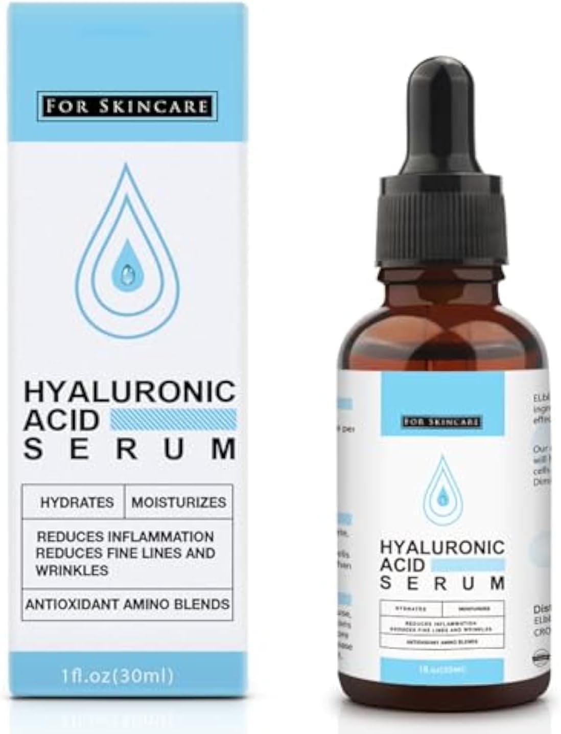 Hyaluronic Acid Serum For Skin, Face Serum, Hydrates, Moisturizes, Plumps Reduces Wrinkles, Anti Aging Original Moisturizer Normal To Dry Skin And Fine Lines