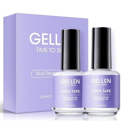 Gellen Cinta de látex para uñas, de secado rápido, de látex líquido, barrera de esmalte de uñas, kit de cinta de látex, protector de cutículas