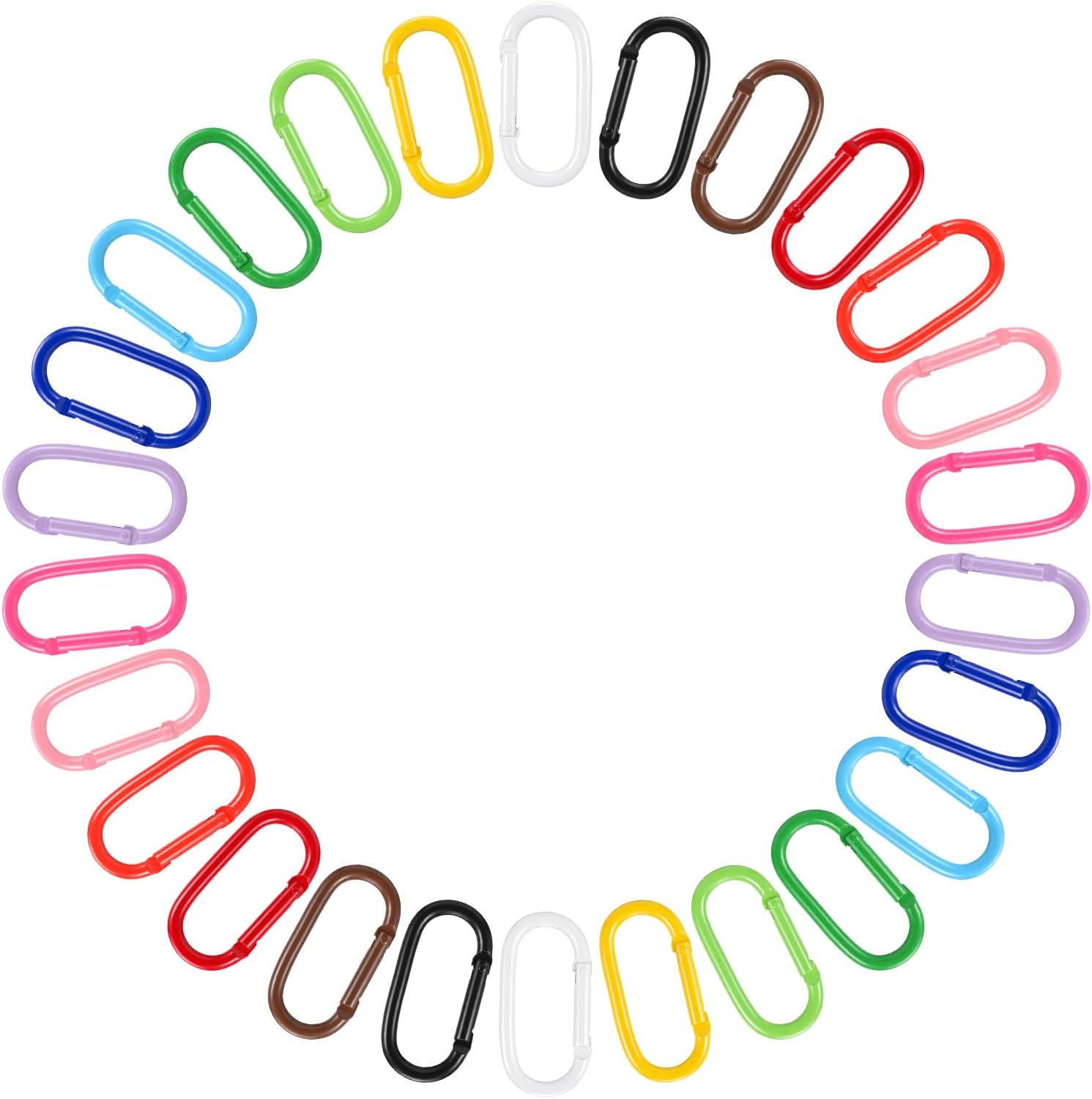 26Pcs Carabiners Clip, 1.97×0.98 Inch Carabiner for Keys, Oval Carabiner