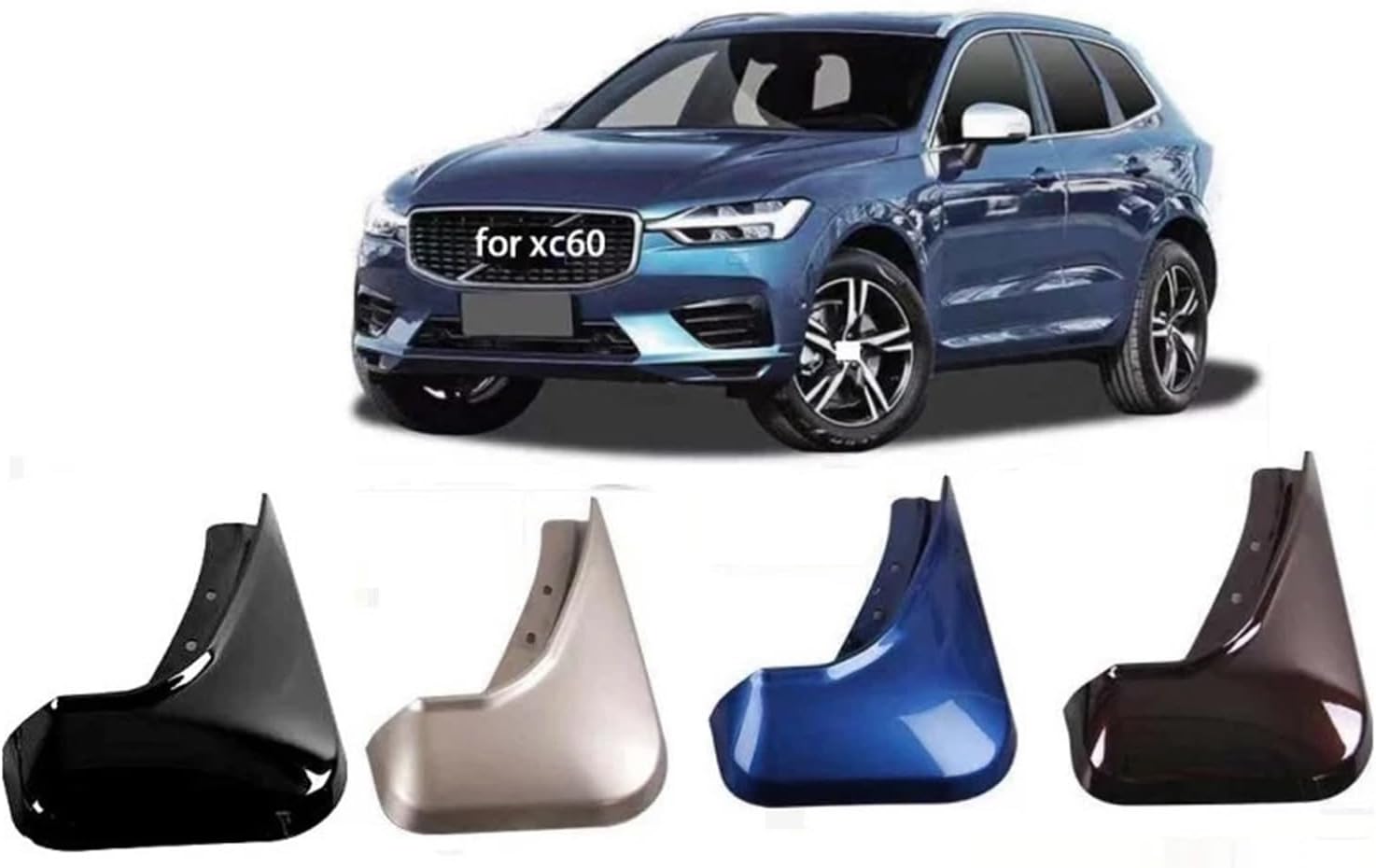Car Protective Gear Front Rear Car Mud Flaps Blue Fit for Volvo XC60 2018 2019 2020 2021 2022 23 Splash Guards Mud Accessories Secure (Color : Xc60 Denim Blue)