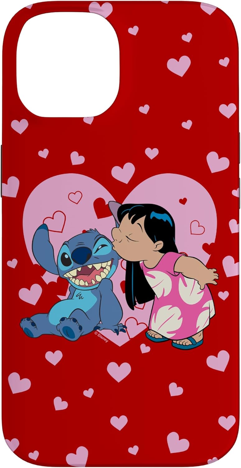 Disney Lilo & Stitch Valentine's Day Lilo Kiss Case for iPhone 15
