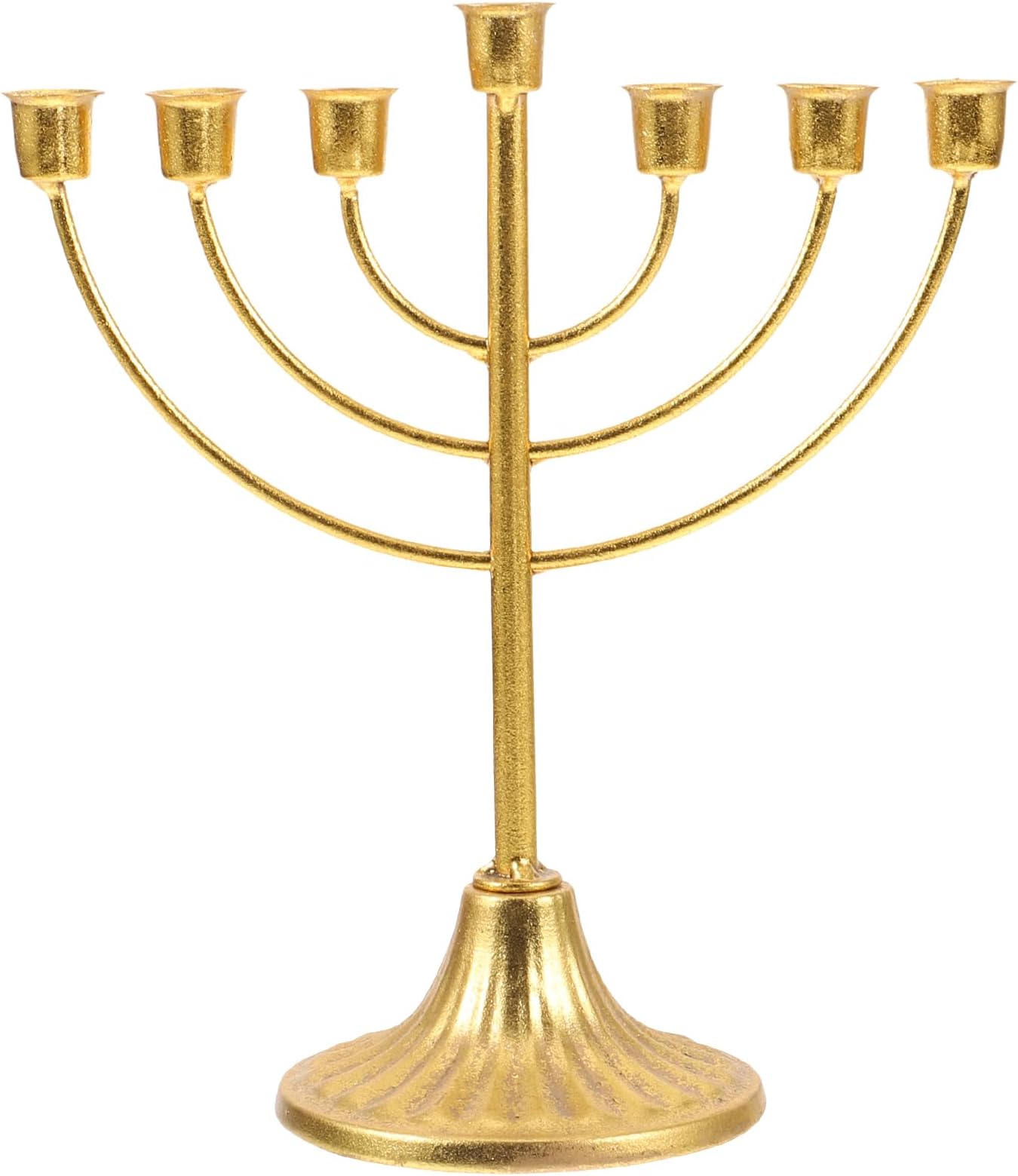 MAGICLULU Hanukkah Menorah Pillar Candles Holder 7 Arms Candelabra Jewish Candelabra Jewish Candle Stand Temple Candle Holder 7 Arm Candle Holder 7 Branch Menorah Wrought Iron Israel Desktop