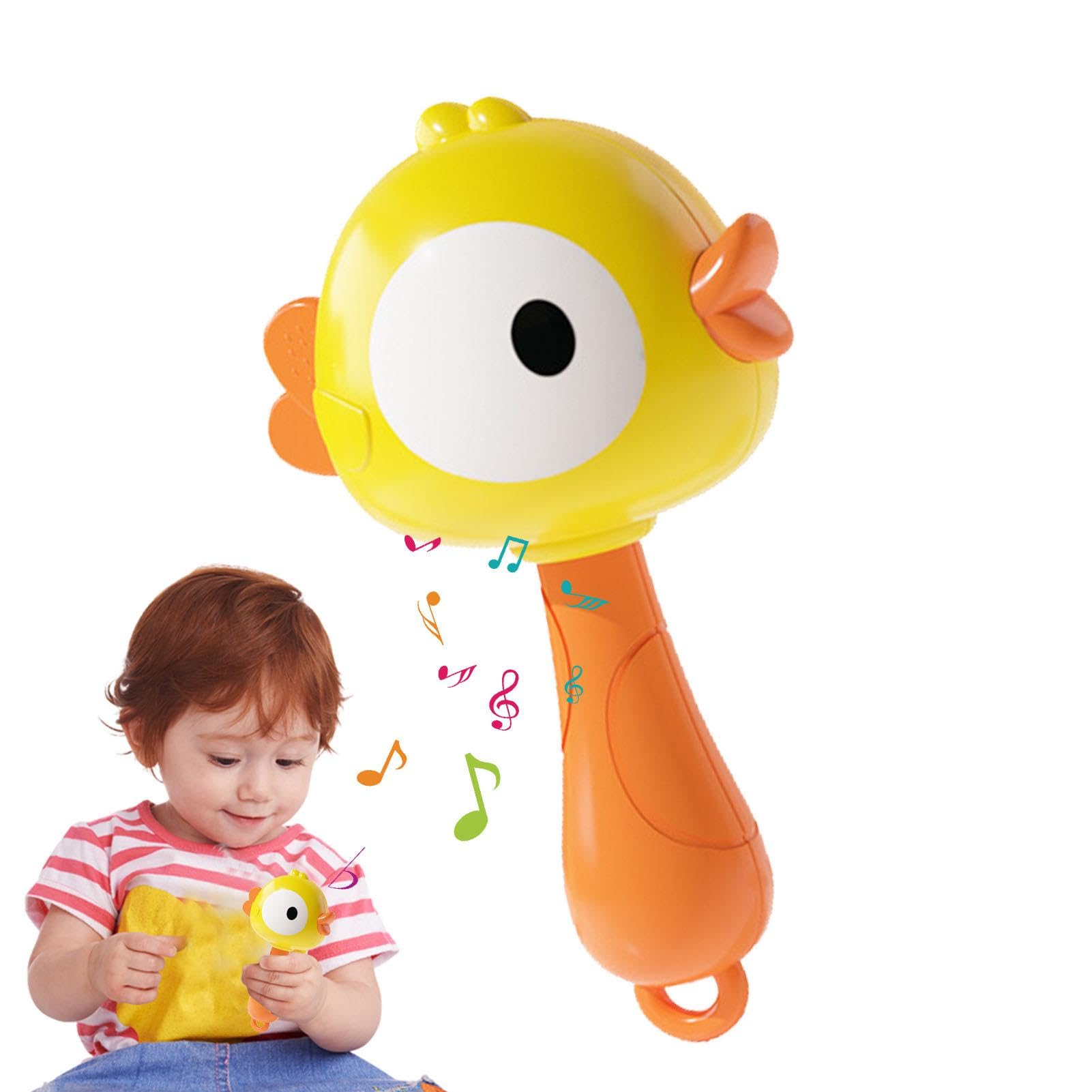 lyanny Maracas para niños, Maracas para niños pequeños - Juguetes de sonajero de pato - Sonajero de maracas de rana de pato pequeño, juguetes de maracas para niños pequeños, agitadores de instrumentos