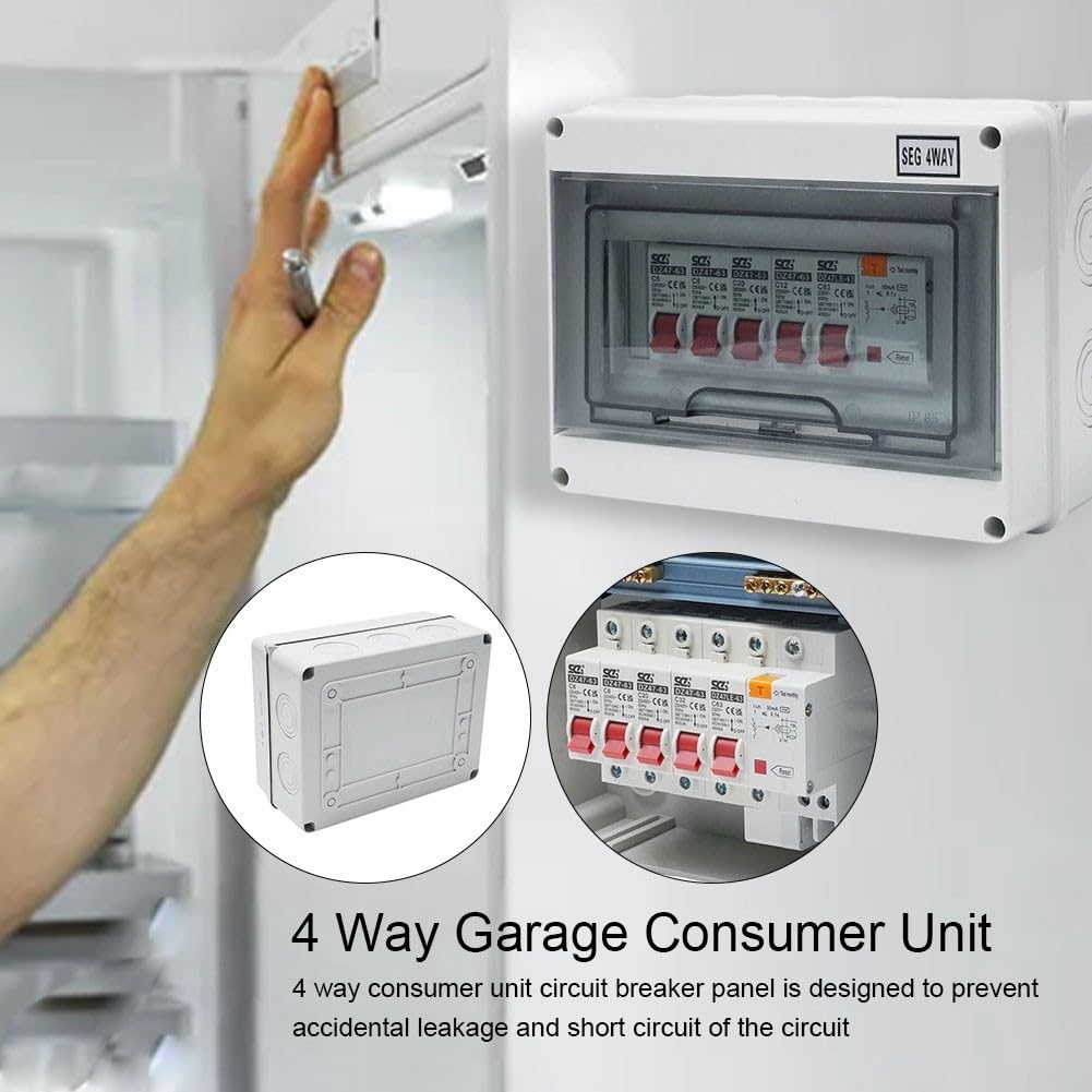 Caja de distribución de pared con 4 compartimentos para taller