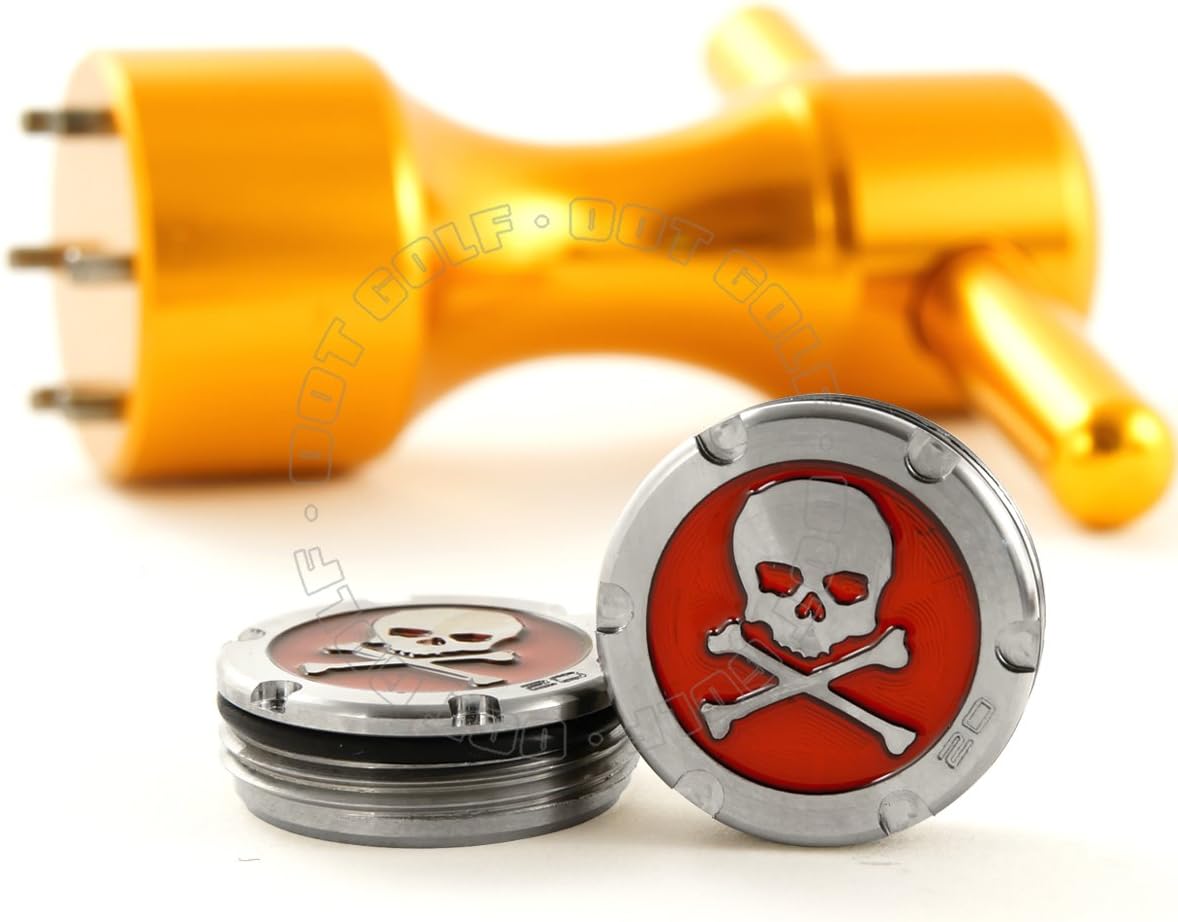19th Hole Custom Shop 2 of 20g Deluxe Tour Style Weights for Scotty Cameron Putters + Wrench, Skull, Red