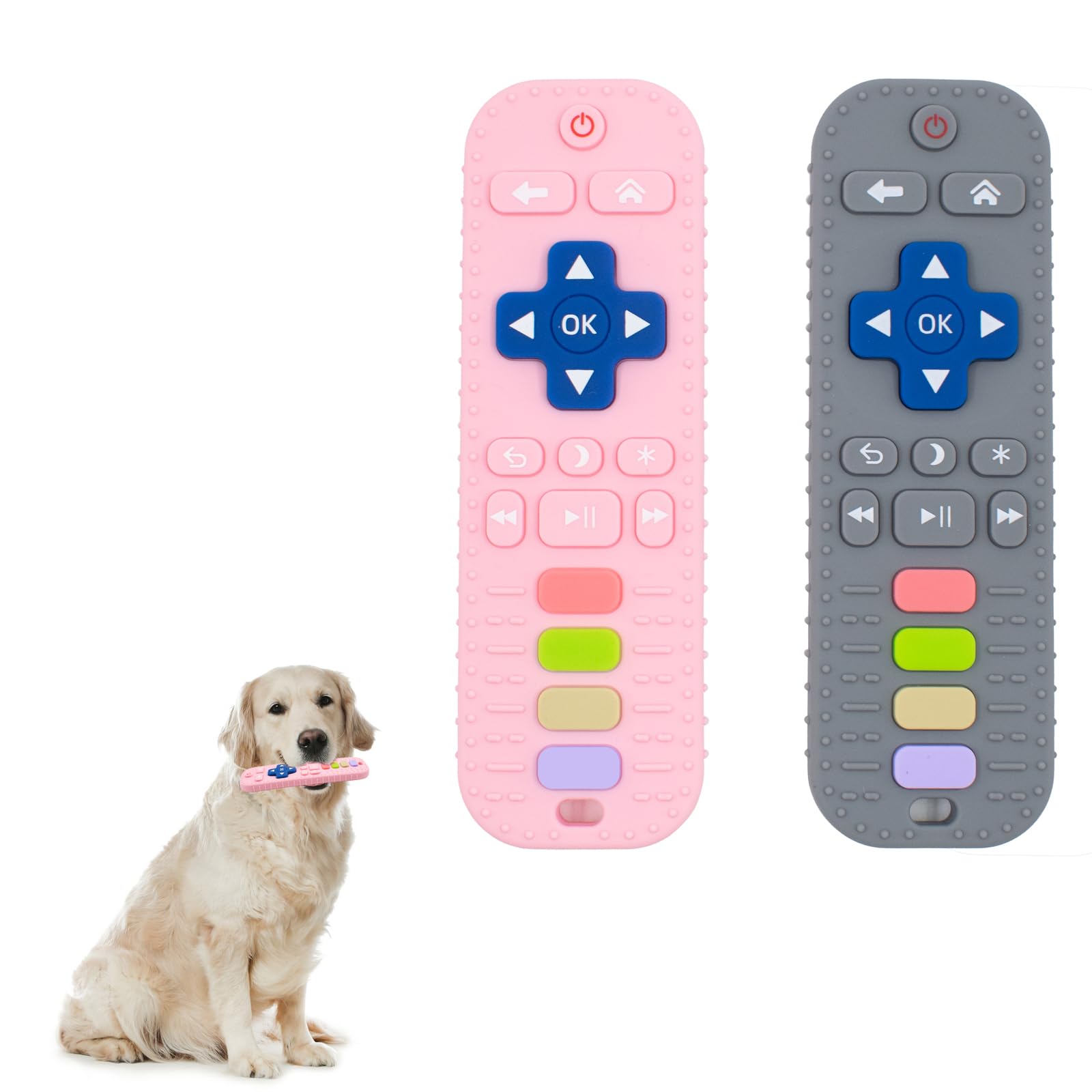 QZONELIFE Dog Chew Toys 2pcs Tough Dog Toys for Aggressive Chewers Durable Tough Silicone Chew Toy for Medium/Large Breed Dogs Long Lasting