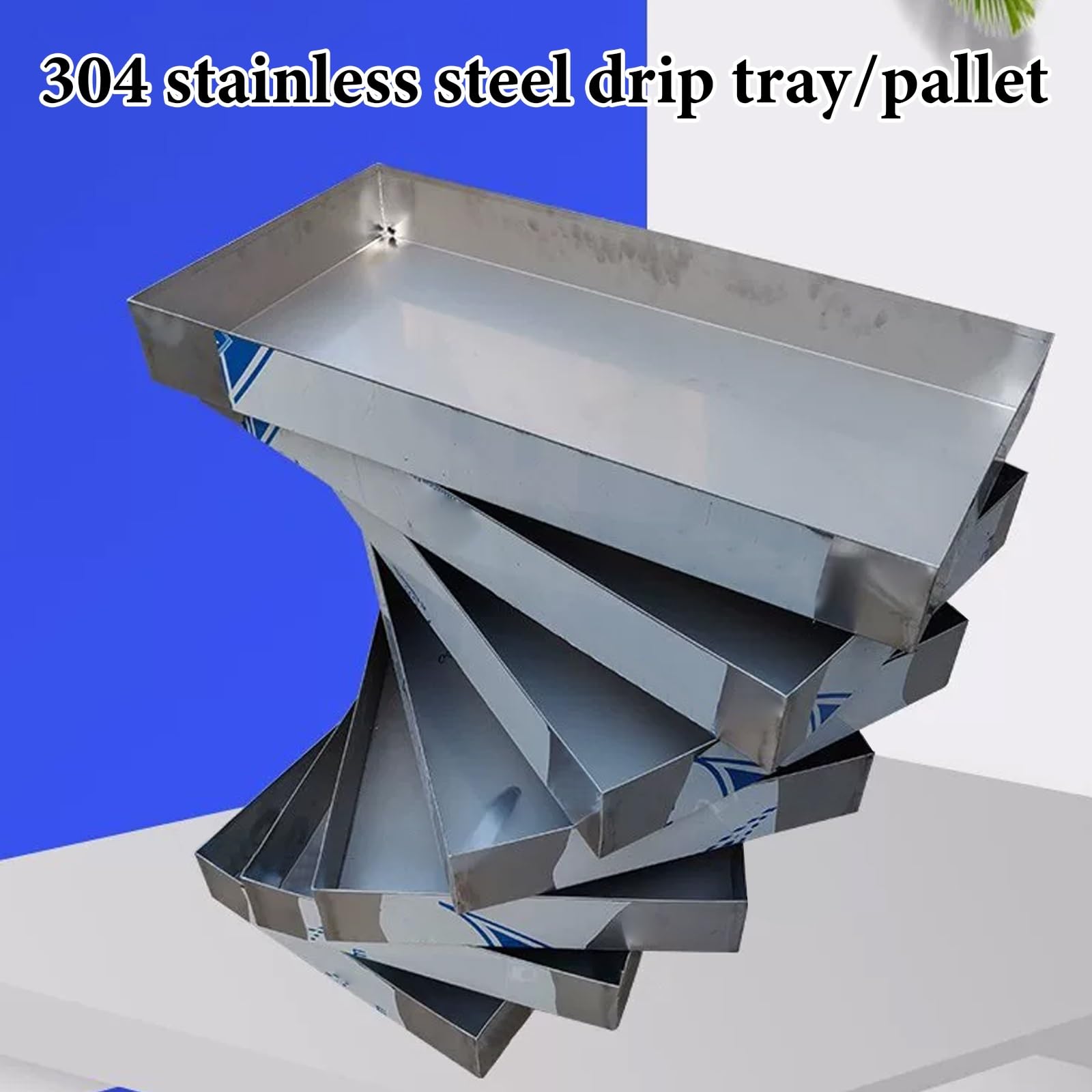Raccogli Condensa Condizionatore con Tubo di Scarico Vaschetta Condensa Unità Esterna in Acciaio Inox 304 Protezione Antis-Perdite per Sistemi di Climatizzazione(80x100x3cm (32x39x1.2in))