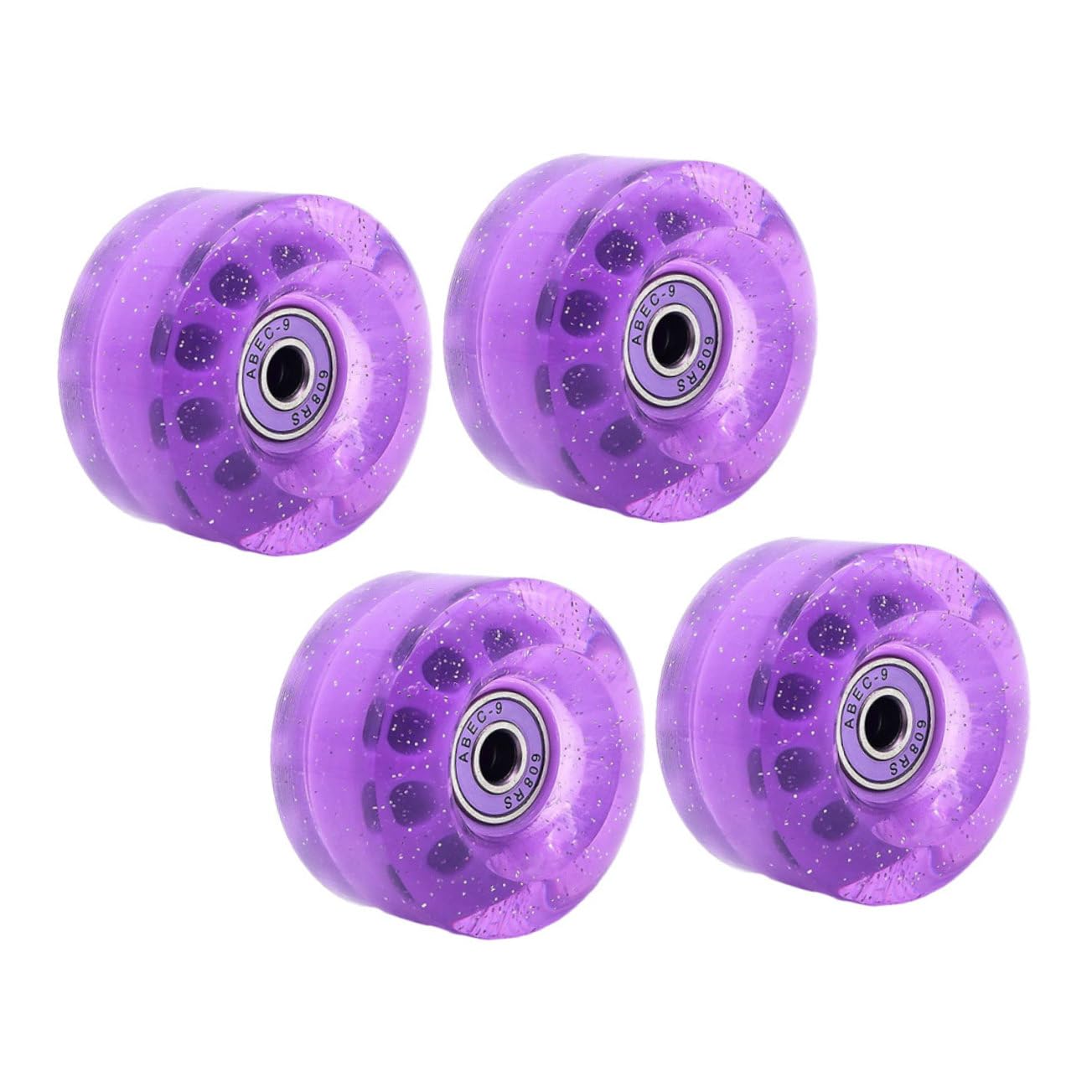 VANZACK 4 Pack Quad Roller Skate Wheels 82a High Elastic Ice Skating Wheel Double Row Outdoor/indoor for Boys and Girls Adults Skateboarding