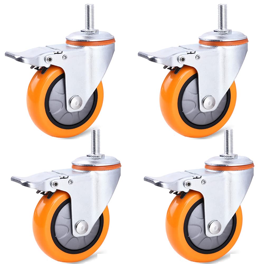 Roulettes en caoutchouc M12 avec frein pour stabiliser un meuble lourd