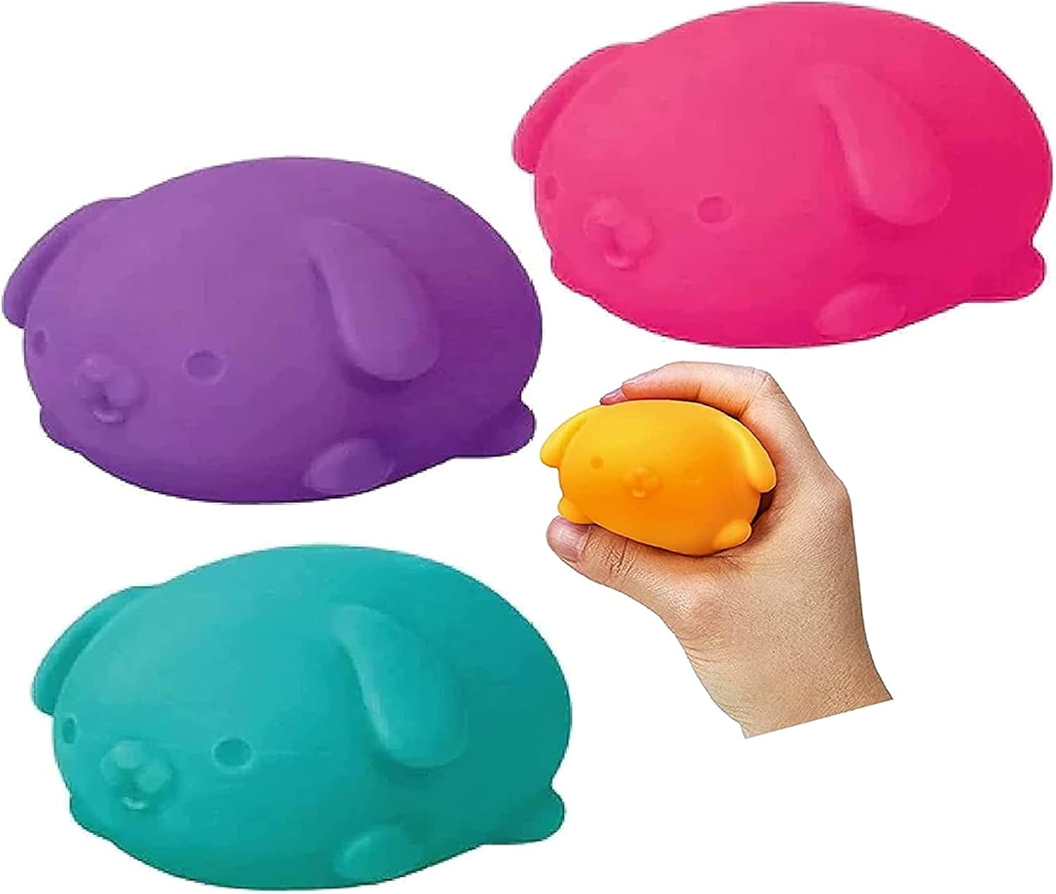 Nee Doh Funky Pup.Groovy Glob! Squishy, Squeezy, Stretchy Stress Fidget Balls Gift Set Party Bundle - 3 Pack (Assorted)