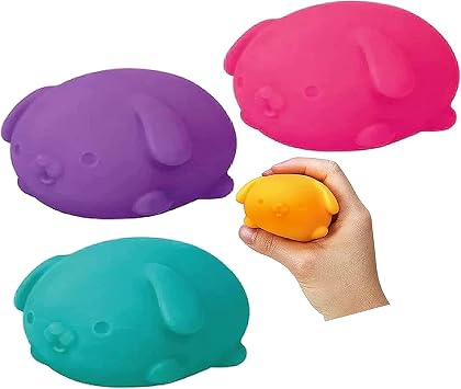 Nee Doh Funky Pup.Groovy Glob! Squishy, Squeezy, Stretchy Stress Fidget Balls Gift Set Party Bundle - 3 Pack Assorted
