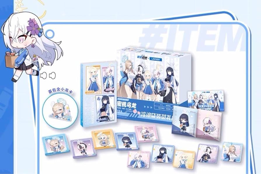 中国版ブルアカ 中国ローソンコラボ ピーチウーロン茶 グッズセット コースター 中国版ブルアカ 中国ローソンコラボ ピーチウーロン茶 グッズ