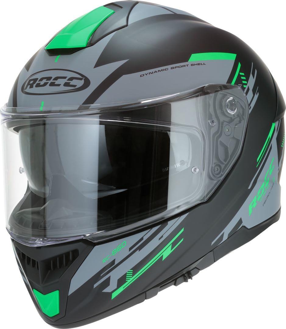 ROCC 861 Kask (czarny matowy/zielony, S (55/56))