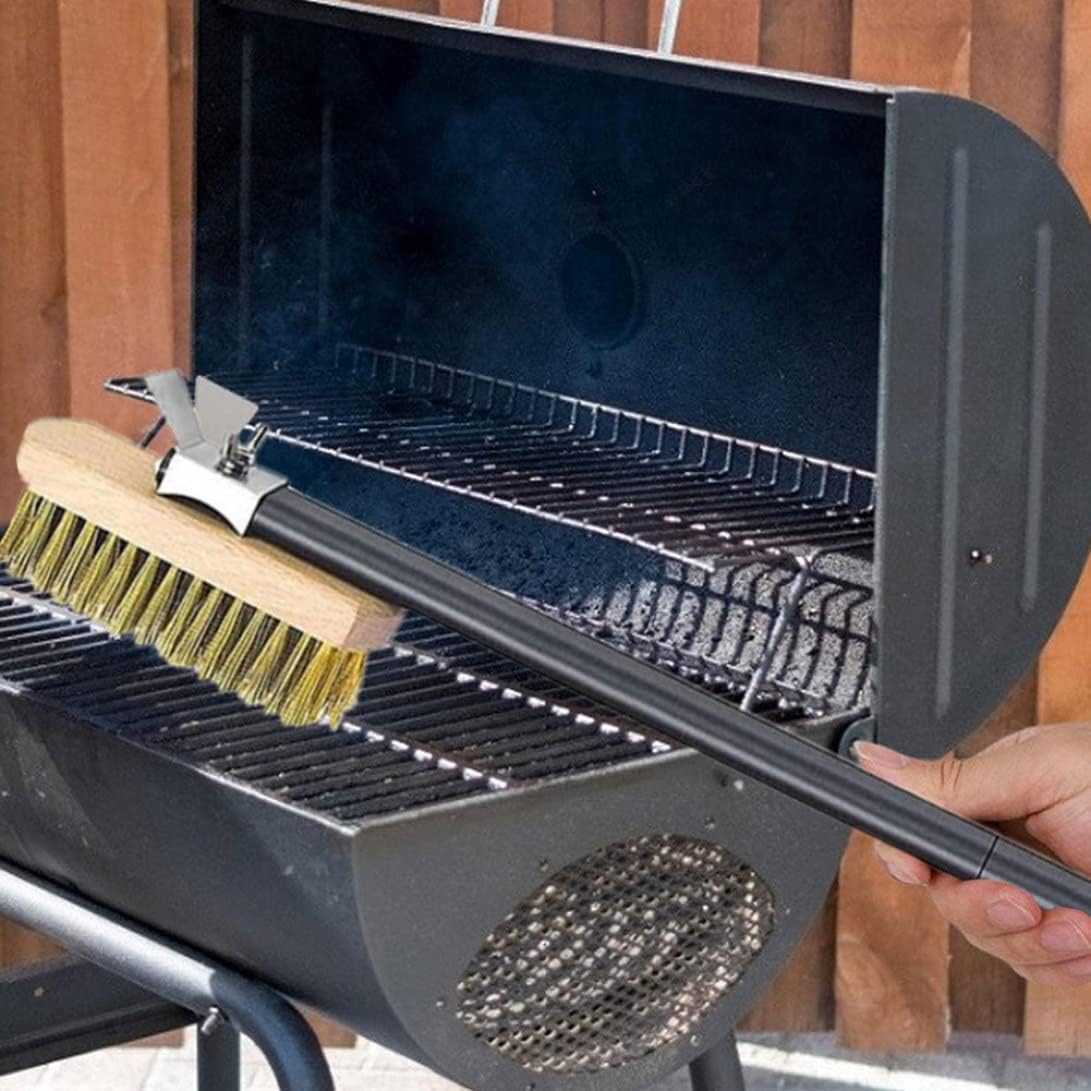 Oven Cleaning Brush Aluminum Alloy Long Handle Pizza Oven Brush with Scraper 80cm Oven Cleaning Brush,Pizza Oven Brush,Oven Brush Long Handle,Oven Brush with Scraper,Brush for Oven.