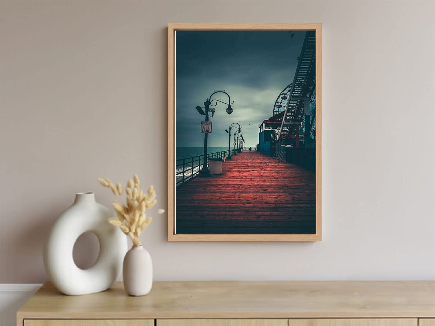 Xtreme SkinsXtremeSkins Designs Print Wooden Floater Framed Canvas Wall Art Decoration Poster (10x14 Inch) - Dockside