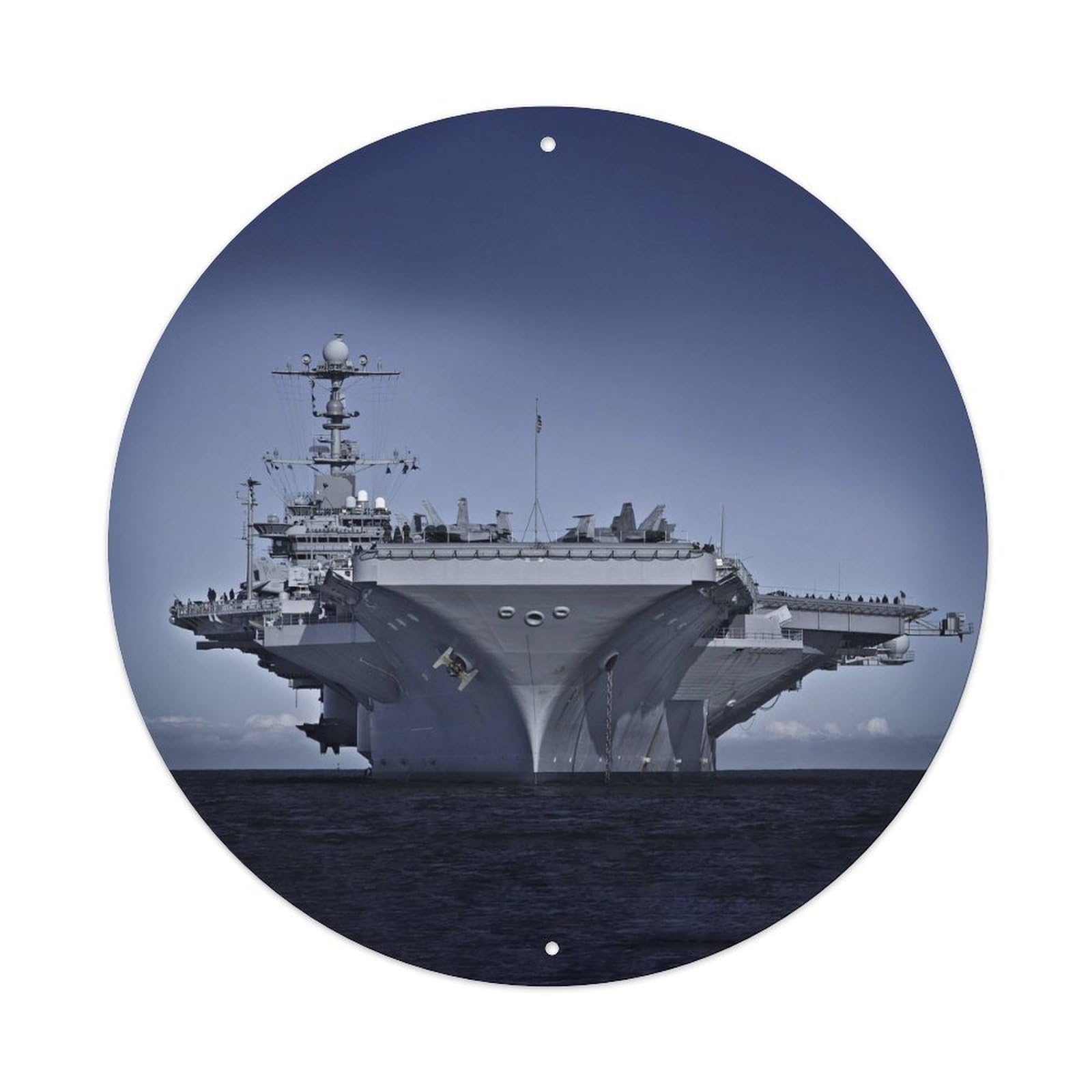 Olyhtr 8X8inch Classic Style Naval Warship Ocean Cruise Aircraft Carrier Metal Tin Sign