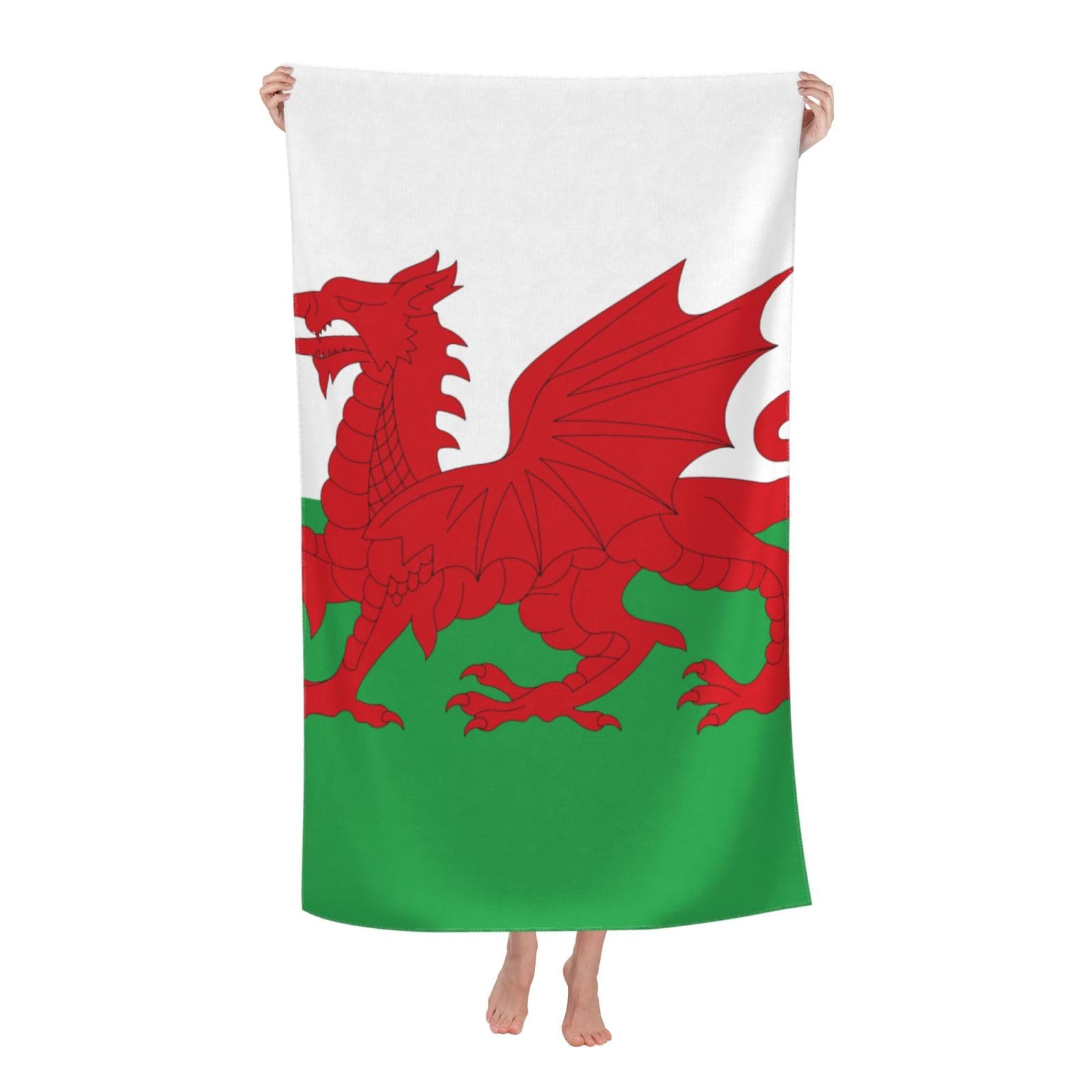 LSRCPD Beach Towel Flag of Wales Microfiber Beach Towels Blanket Oversized Tropical Big Extra Large XL Pool Towels Quick Dry Sandproof for Women Girls Kids