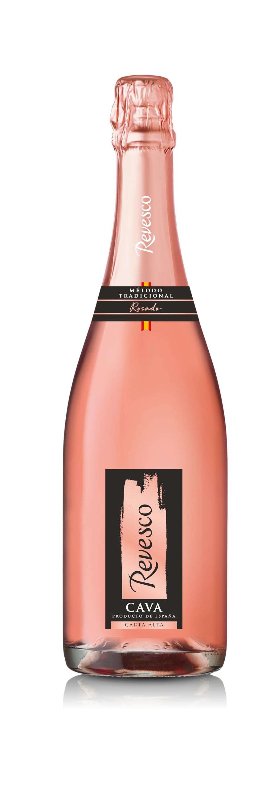 Revesco Brut Rosé – Cava Méthode Traditionnelle - Vin Pétillant d'Espagne Rosé - Lot de 6 bouteilles x 75cl