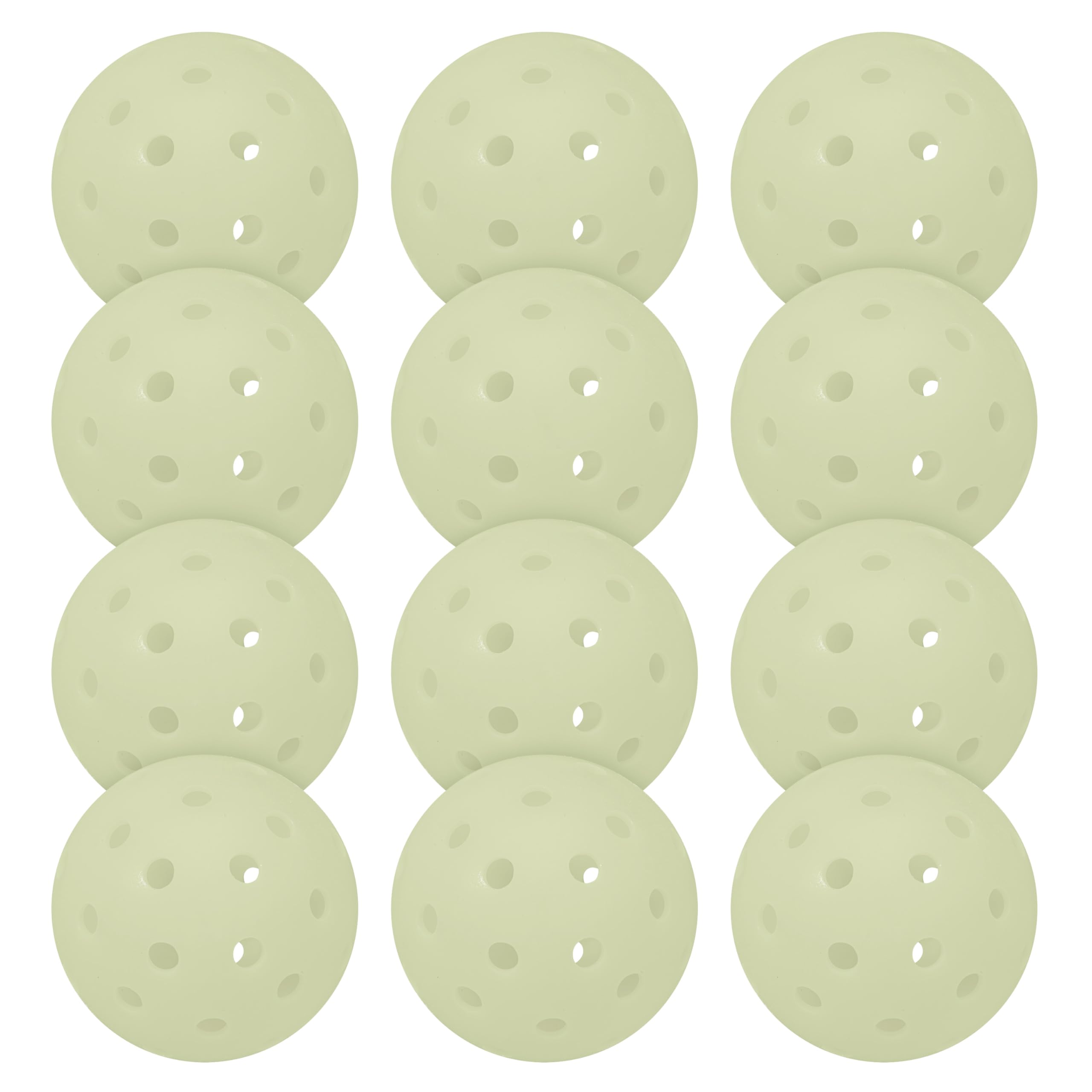 Franklin Sports Balle de Pickleball Phosphorescente - Lot de 12 Balles de Pickleball Extérieures pour Le Jeu de Nuit - Vert - Charge en Lumière Intérieure + Soleil