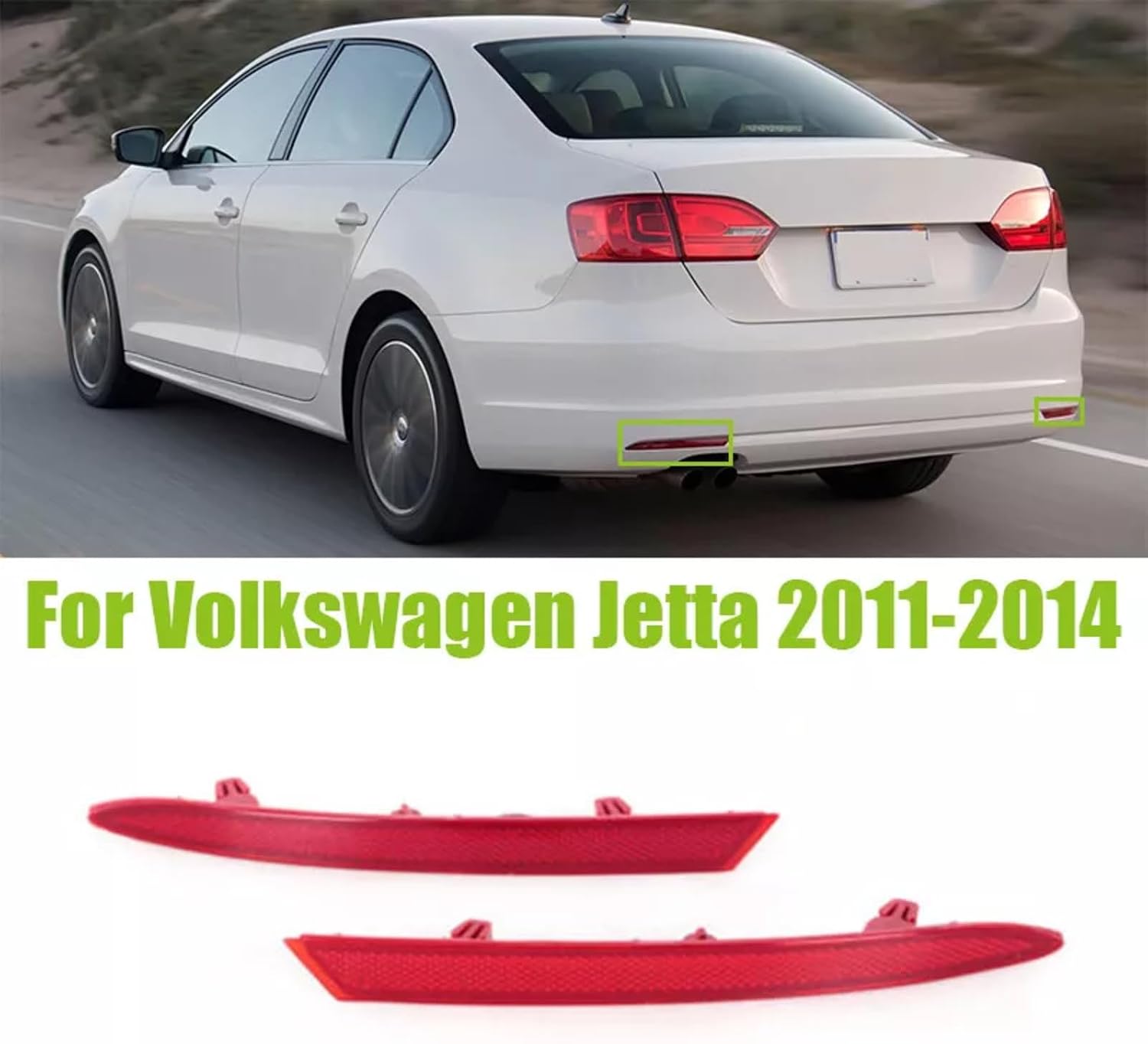 Car Rear Left Right Bumper Reflector Light Turn Signal Lamp for VW Jetta 2011 2012 2013 2014 5C6945106, 5C6945105