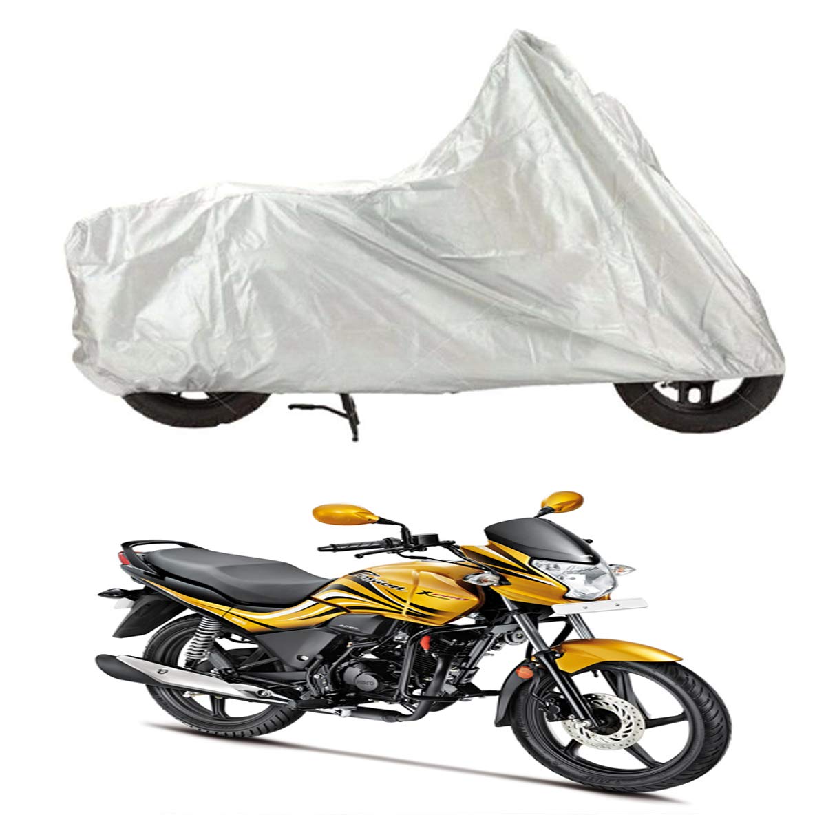 Bull Rider Two Wheeler Cover for Hero Passion Xpro (Silver)