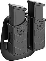 Vista 7 de Bolsa universal de doble cargador - Funda de doble pila de pistola con retención ajustable para Glock, Sig Sauer, S&W, Beretta, Browning, Taurus