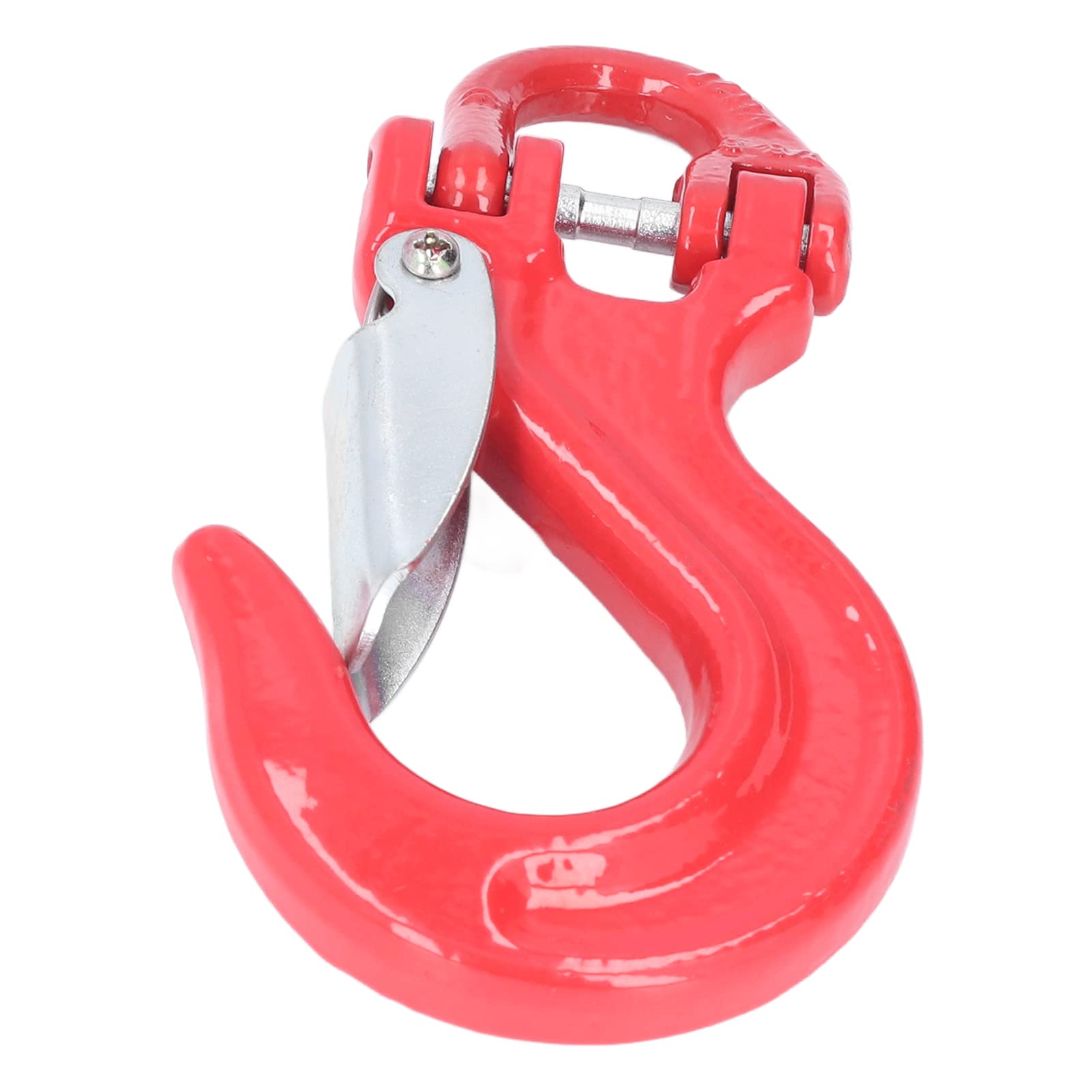 Yctze Gancio Antiscivolo Gancio della Gru Gancio di Traino Verricello Rimorchio Cerniera Gancio Rosso 2T Carico 80 Acciaio Universale con Chiusura di Sicurezza Heavy Duty
