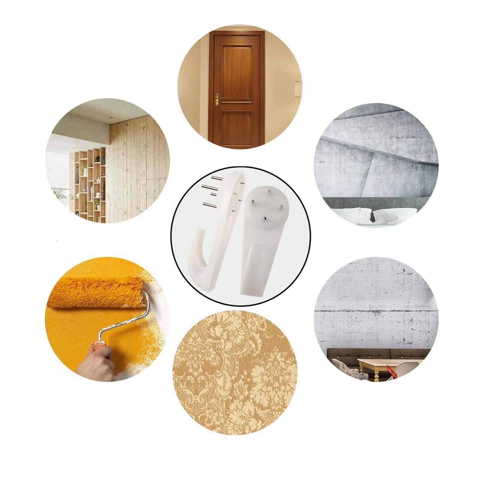 60pcs Non-Trace Picture Hooks for Hard Wall Picture Hanging Kit for Picture Frame Fixing Picture Hanger Hook for Plasterboard Walls Drywall Concrete Wall - Image 4