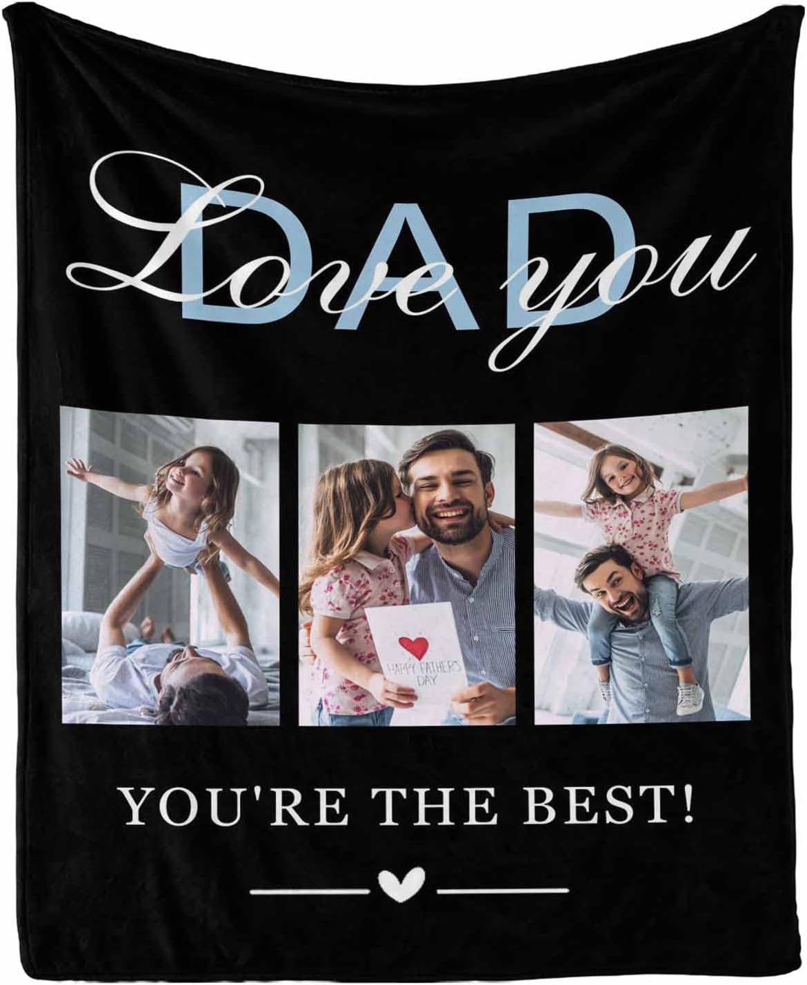 InterestPrint Custom Dad Blanket from Daughter Son Wife, Woeld 's Best Father Fathers Day Birthday Souvenir Gifts for Dad Throw Blankets 50x60 Inch