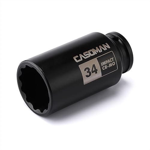 Miniatura 25 de CASOMAN Enchufe de impacto de 6 PT de 1/2 pulgada x 1.299 in de profundidad, CR-MO, 1/2 pulgada de transmisión de 6 puntos para una fácil extracción