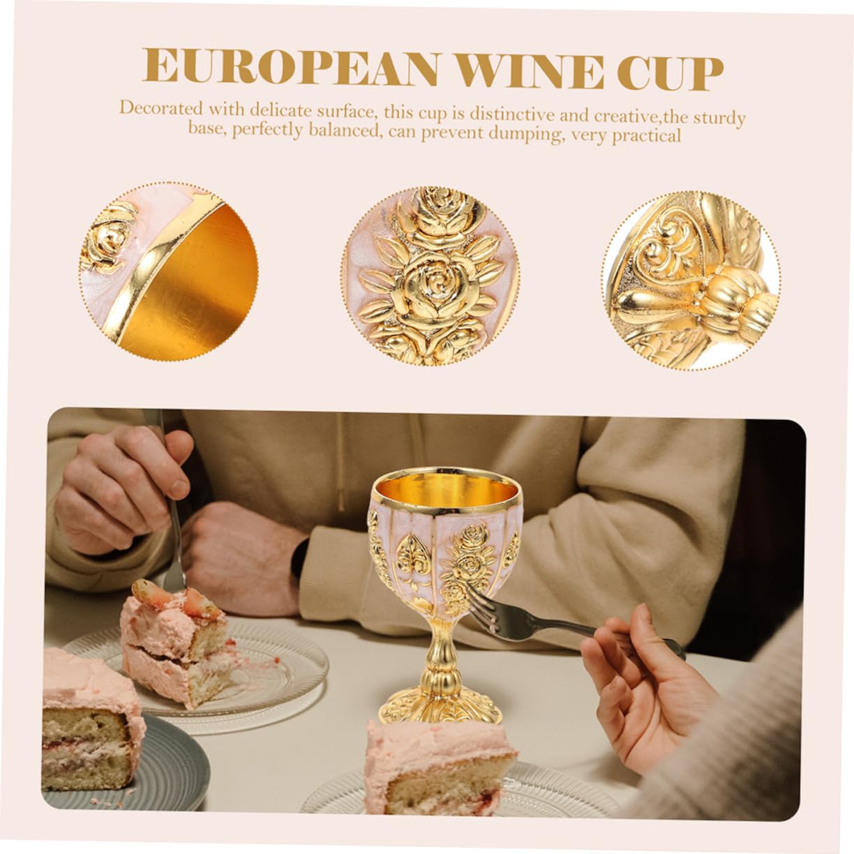 Alipis 10 Pezzi Bicchieri Di Vino Europei Di Fascia Alta Tazze Per Caffè Espresso Tazze Di Vino Vintage Per Feste Calice Di Whisky Tazze Di Caffè D'Oro Calici Da Bicchieri Tazza Di