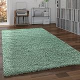 Alfombra Salón Pelo Largo Shaggy Mullida Monocolor Tamaños, tamaño:120x170 cm, Color:Verde