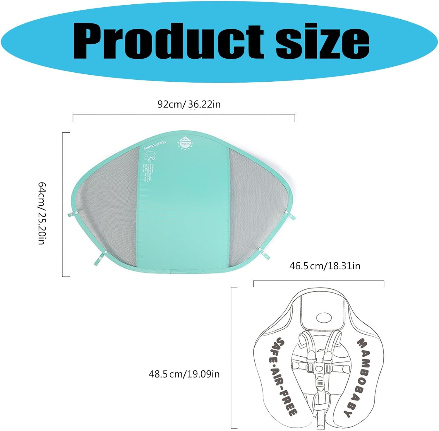 Baby Waist Floating Lying Swimming Rings Pool Toy Outdoor Floating Rings with Canopy Swimming Trainer Easy to Use Baby Waist Float