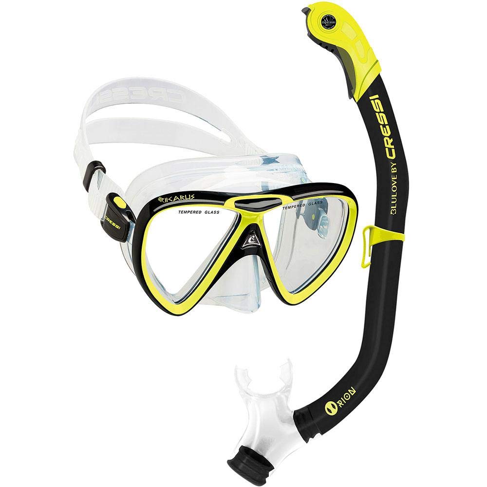 cressi adult snorkeling kit, mask & snorkel - quality equipment for discovering the underwater world | ikarus & orion: designed in italy