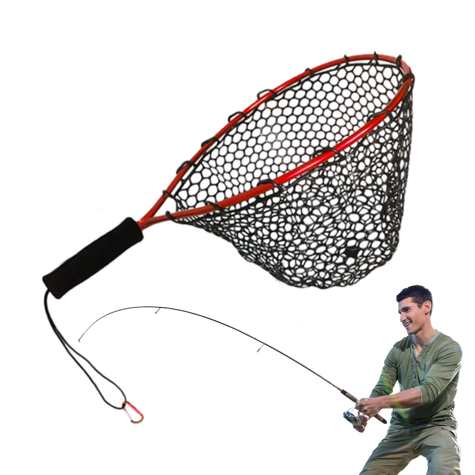Reti da pesca per la pesca | strumento di cattura per acquario, multifunzionale e portatile, per kayak, stagno di montagna, acqua salata, acquario, letto di fiume e zone piane