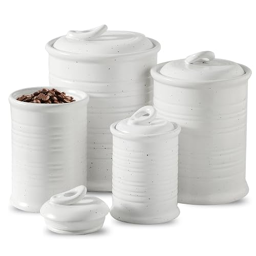 Nihow Food Storage Jar, Ceramic Canister Sets for The Kitchen, Set of 4