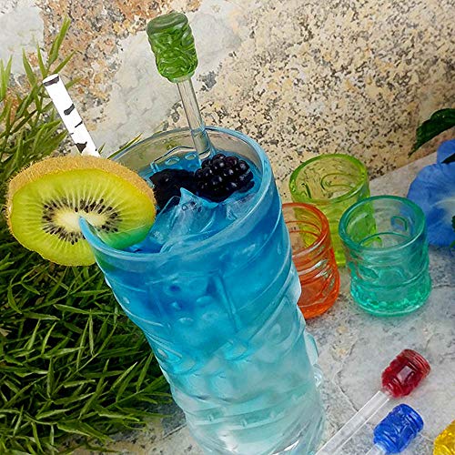 BARCONIC Tiki Glass Drink Stirrers - Set of 4