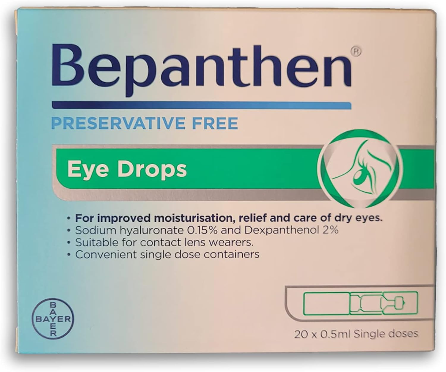 Bepanthen Eye Drops for Dry Eyes, Burning Eyes, Itchy Eyes
